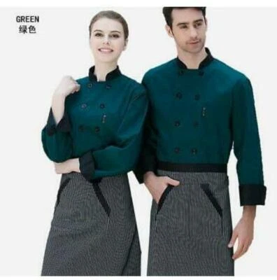 Unisex Chef Jacket Coat Restaurant Hotel Work Uniform Long Mesh Sleeves Hot - Image 1 of 4