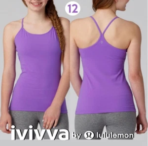 IVIVVA by LULULEMON ~ Girl's 12 ~ Grape Purple Power Y Style Yoga Ballet Tank 55 - Picture 1 of 4