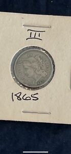 1865 Three Cent Piece Nice BU+ Wow Sharp