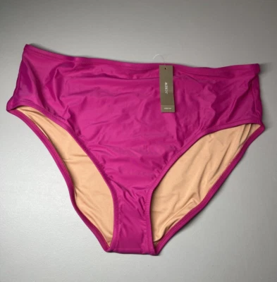 Parte inferior de bikini J Crew tiro alto cobertura completa para mujer XXL magenta rosa orquídea Foto 1 de 4