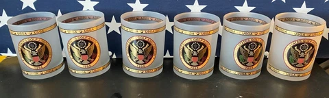 (6) USGA Logo 1894 Frosted Rocks Glasses 12oz United States Golf Association Cover