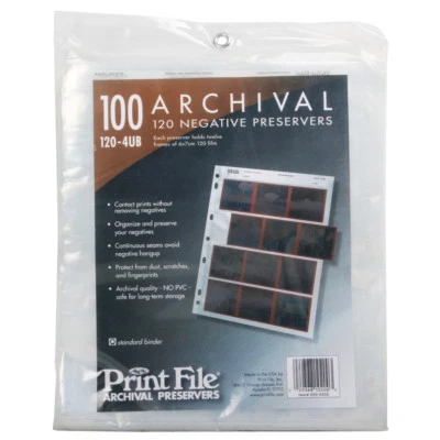 100x Print File 6x7 120 Format Film Negatives Pages Sleeves Archival Preservers - Image 1 of 4