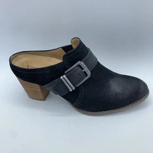 Vionic Cheyenne Mule Womens 7.5 Black Nubuck Block Heel Casual Shoe Comfort - Picture 1 of 9