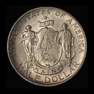 1920 50c Maine Centennial Commemorative Silver Half Dollar - Free Shipping USA - Picture 1 of 3