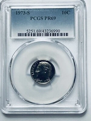 1973-S Roosevelt Dime PCGS PR69 - Image 1 of 4