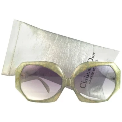 全新 复古 Christian DIOR 2025 60 JASPE GREEN JERRY HALL OPTYL 太阳镜 — 第 1/4 张图片