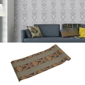 9.5*0.53M Damask Glitter Wallpaper Roll Embossed Non-Woven Textured Wall Decor - Picture 1 of 19