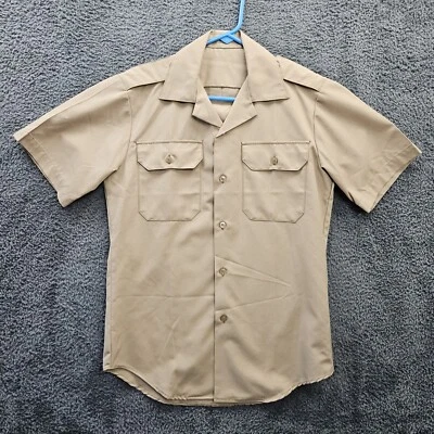 Martin MFG Army Tan Shirt 445 Durable Press 8405-143-1040 Vintage 1970 Small - Image 1 of 4