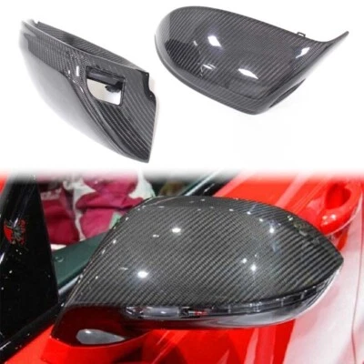 Tapas de espejos retrovisores laterales de fibra de carbono reemplazo para Audi A7 S/RS7 2012-2018 con asistencia de carril Foto 1 de 4