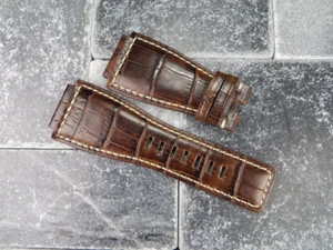 New 24mm Bell & Ross Leather Strap Antique Brown Watch Band for BR-01 BR-03 BR E - Picture 1 of 10