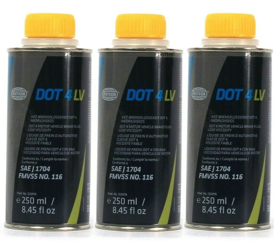 (3 Count) Pentosin DOT 4 LV Motor Vehicle Brake Fluid Low Viscosity  8.45 Oz - Image 1 of 1