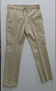 Izod Saltwater Chino Pants Mens 32x32 Pale Khaki Straight Flat Front Stretch - Picture 1 of 11