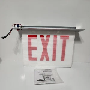 Sure-Lites Cooper Lighting Exit Sign Red Letter On White Panel Single Face - Picture 1 of 7
