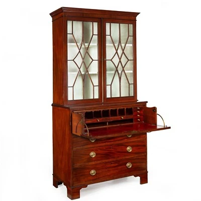 English George III Antique Mahogany Secretary Desk circa 1780 - Image 1 of 4