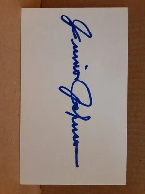 JUNIOR JOHNSON  Autographed/Signed 3×5 Card  HOF  Nascar Champion!  Deceased... - Image 1 of 3