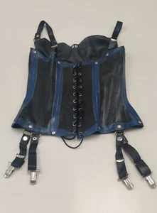 2. Wahl Latex Korsett mit Schalen, Schwarz/Blau, Size S, Heavy Rubber, Sexy - Bild 1 von 5