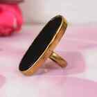 Black Onyx Statement Ring Oval Shape Gold Brass Dainty Ring Minimalist Jewelry