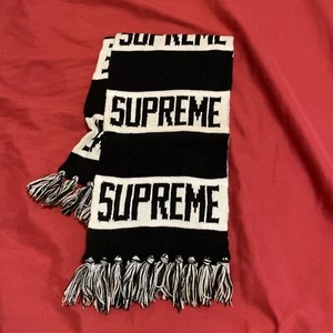Supreme Bar Stripe Scarf FW16 Black/White - Picture 1 of 2