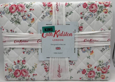 Cath Kidston London UK CHELSEA ROSES Cotton KING Quilt ~ 106 x 90 ~ Multi - Image 1 of 2