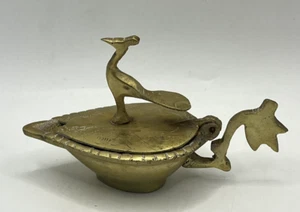 Vintage Brass Peacock Ashtray, 3.5" Tall x 5.5" Long 2.5" Wide Approx, Post 1940 - Picture 1 of 19