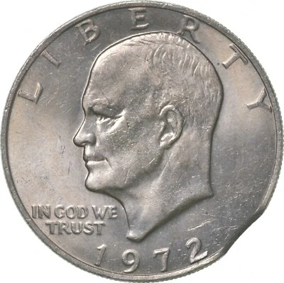 1972 Eisenhower Dollar Clip Error *2812 - Image 1 of 3