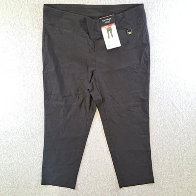 Pantalones capri negros RAFAELLA para mujer talla 14 cómodos elásticos nuevos con etiquetas RSBSD006 Foto 1 de 4