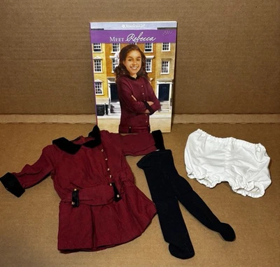 American Girl Rebecca Meet Outfit, medias, ropa interior y libro solamente - Sin muñeca Foto 1 de 3