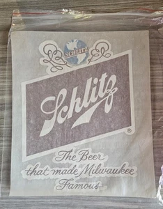 Iron On Transfer Schlitz Beer that Made Milwaukee Famous Vintage 8" x 11" - Picture 1 of 5
