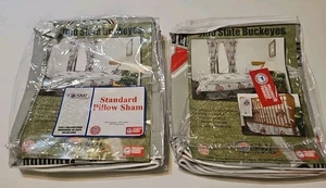 2-NEW Ohio State Buckeyes Standard Pillow Shams – Collegiate Collection NIP - Picture 1 of 3