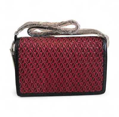 Bolso de hombro de cuero tejido CEM (negro/rojo) Foto 1 de 4