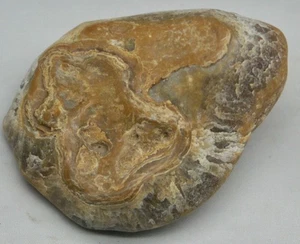 lightly tumbled Crowley's Ridge Agate 6.23 oz Druzy, Fortification, translucent. - Picture 1 of 6
