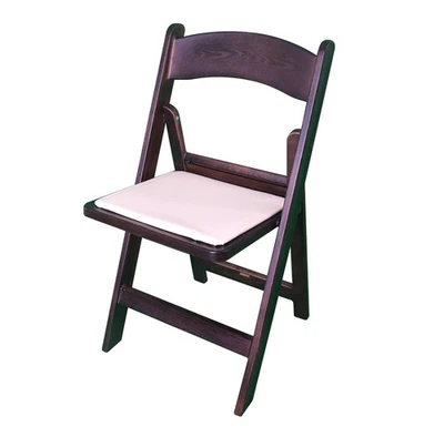 Paquete de 4 sillas plegables acolchadas de resina de madera frutal cómoda silla para eventos interior exterior Foto 1 de 4