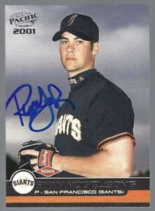 2001 Pacific baseball #489 Ryan Vogelsong IP autograph signed card