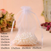  50PC Organza Wedding Party Favor Decoration Gift Candy Sheer Bags Pouches White