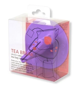 Compact Portable Purple Silicone Tea Bag Squeezer Infuser Lid Teacup Cover - Picture 1 of 5