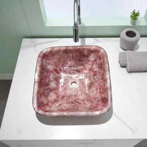 Natural Rose Quartz Sink Wash Basin for Kitchen & Bathroom Decor Handmade Decor - Picture 1 of 15