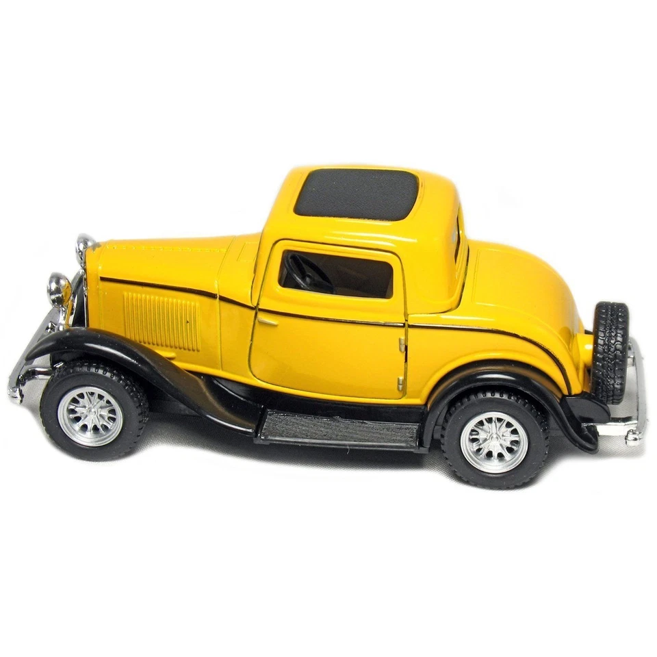 New 5" Kinsmart 1932 Ford 3-Window Coupe Diecast Model Toy Car 1:34 - Yellow - Image 1 of 1