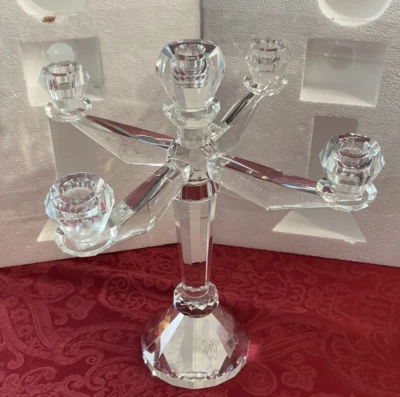 Crystal 5 Arm Candelabra Centerpiece 14" Tall Shannon Crystal by Godinger - NIB - Image 1 of 4