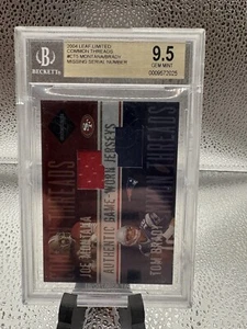 2004 Leaf Limited Tom Brady Joe Montana Dual Game Worn Jersey Patch Error Card - Picture 1 of 4