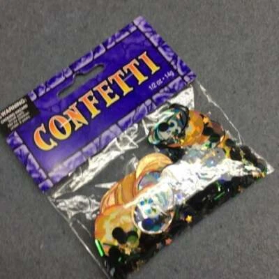 Halloween Confeti Calabaza Calaveras Estrellas Naranja Negro Blanco Verde Foto 1 de 4