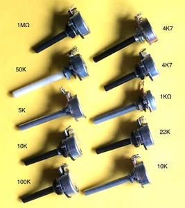 Assorted Linear Potentiometers 4.7K, 22K, 1M - £1.50 each - Picture 1 of 12