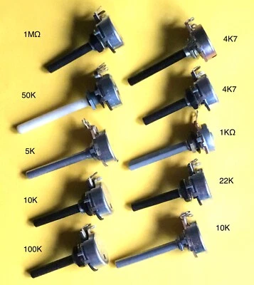 Assorted Linear Potentiometers 4.7K, 22K, 1M - £1.50 each - Image 1 of 2