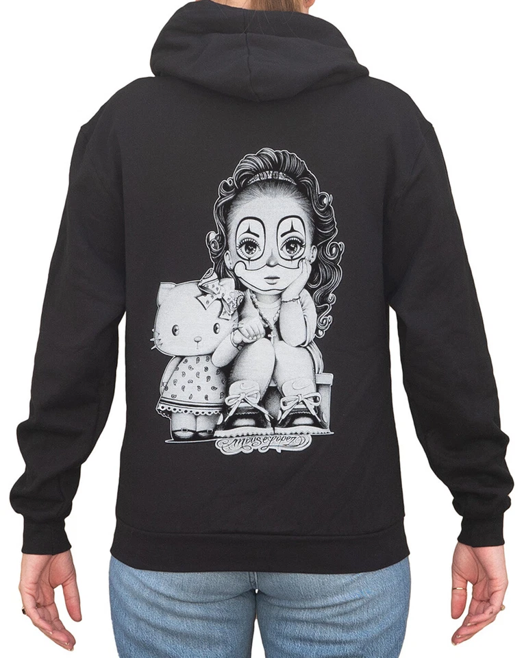 Black Market Art Lil Payasa Zip Hoodie Tattoo Clown S-M-L-XL-XXL Hello Kitty NWT - Image 1 of 4
