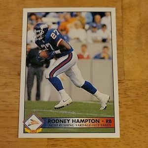 1992 PACIFIC FOOTBALL CARD TEAM LEADER RODNEY HAMPTON 19 OF 30 - Picture 1 of 2