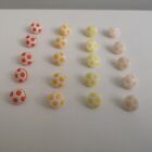 Pack of 20 Football buttons 13mm - 5 Orange, 5 Yellow, 5 Cream, 5 Light Yellow