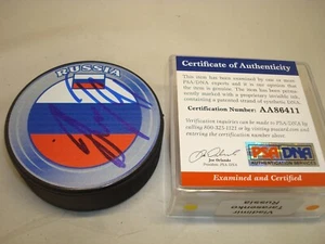 Vladimir Tarasenko Signed Team Russia Hockey Puck St. Louis Blues PSA/DNA COA 1A - Picture 1 of 4