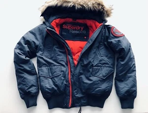 Superdry Rescue Indigo Men's Hooded Windbreaker/Winter Jacket/Coat UK Size S - Picture 1 of 9