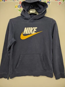 Nike Sweatshirt Boys XL Blue Sportswear Club Fleece Pullover Hoodie Retro Logo - Picture 1 of 17