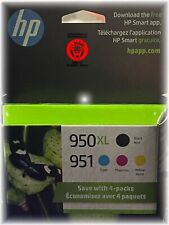 4 Pack HP 950XL/951 (C2P01FN) Black/Cyan/Magenta/Yellow Ink Factory Sealed 25/26
