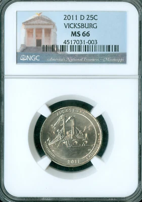 2011 D VICKSBURG QUARTER NGC MS66 PQ  * - Image 1 of 2